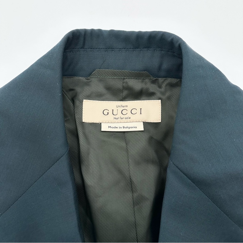Gucci Uniform Blazer Mohair Wool Dark Teal - Picture 4 of 13
